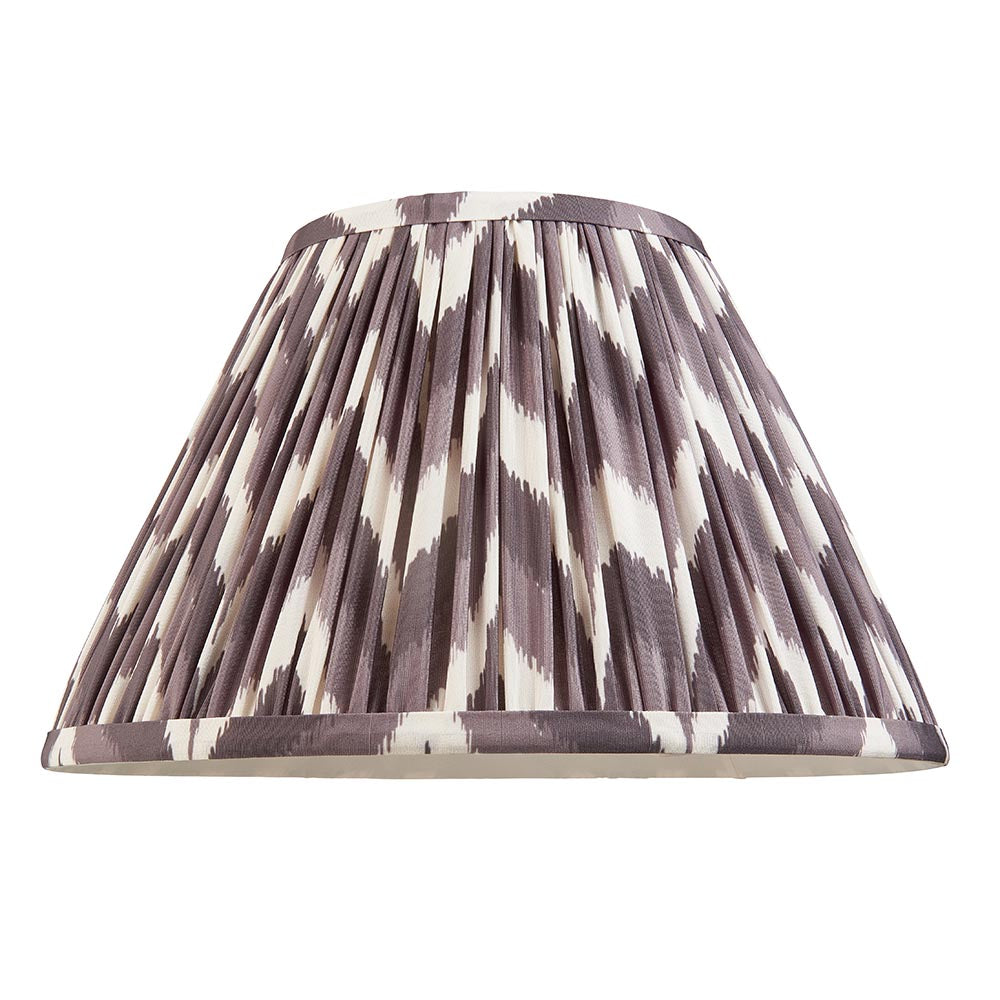 Myrtle And Zigzag 30cm Pearl Grey Shade Table Lamp With Gloss Pink Clay Base