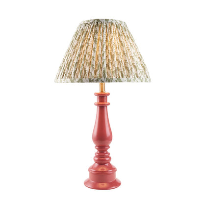 Myrtle And Leaf 30cm Herb Garden Green Shade Table Lamp With Gloss Pink Clay Base
