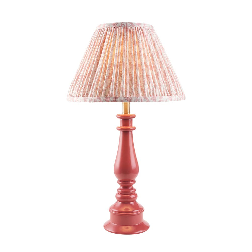 Myrtle And Leaf 30cm Peachy Keen Shade Table Lamp With Gloss Pink Clay Base