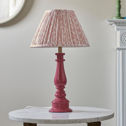 Myrtle And Leaf 30cm Peachy Keen Shade Table Lamp With Gloss Pink Clay Base