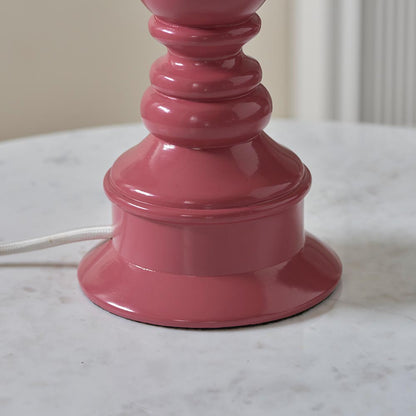 Myrtle And Ripple 30cm Coral Pink Shade Table Lamp With Gloss Pink Clay Base