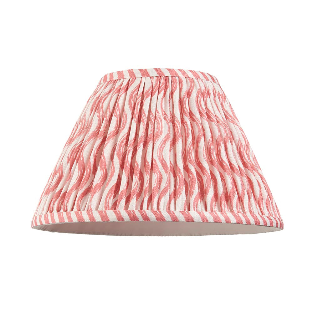 Myrtle And Ripple 30cm Coral Pink Shade Table Lamp With Gloss Pink Clay Base