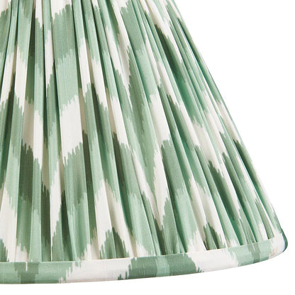 Myrtle And Zigzag 30cm Cotswold Green Shade Table Lamp With Gloss Pink Clay Base