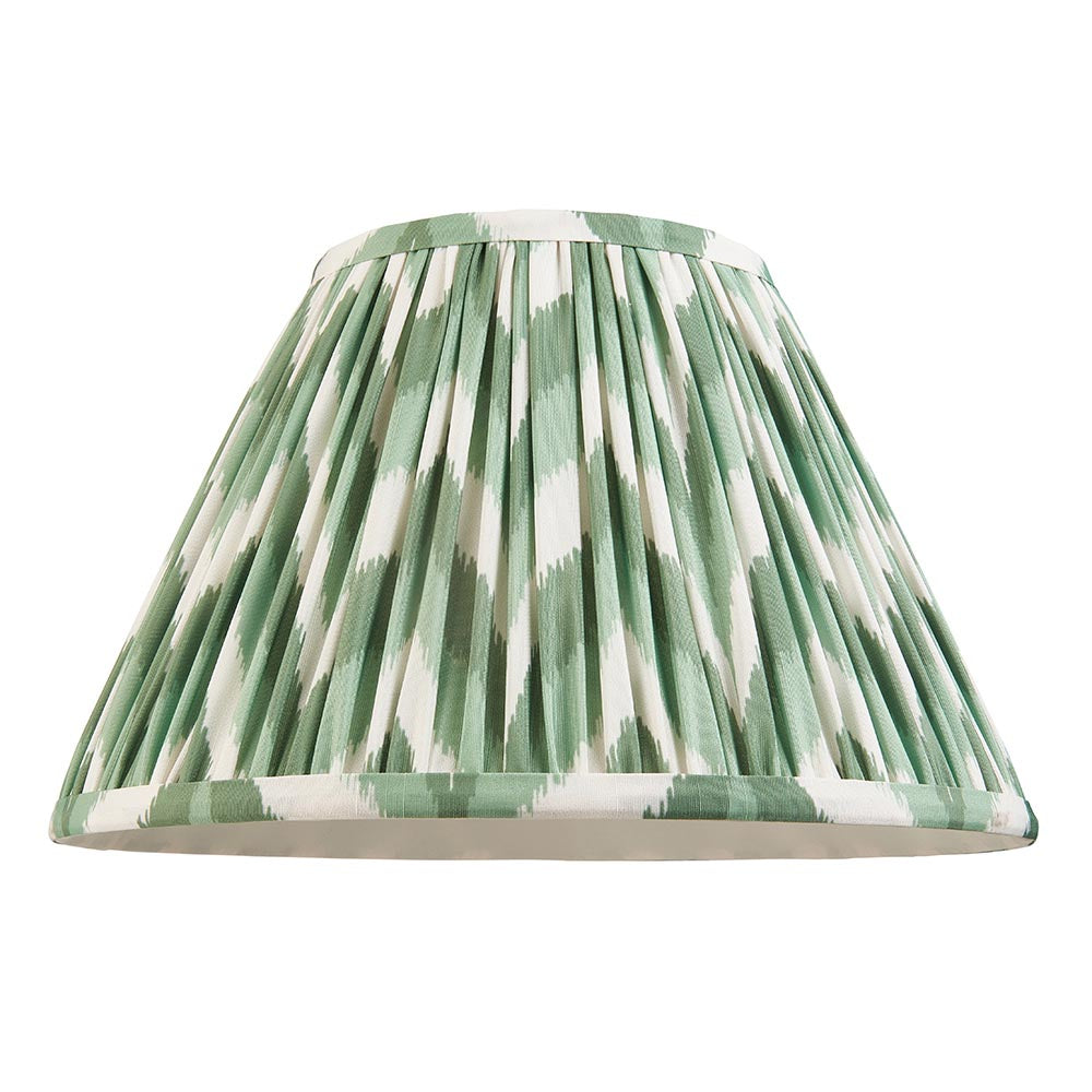 Myrtle And Zigzag 30cm Cotswold Green Shade Table Lamp With Gloss Pink Clay Base