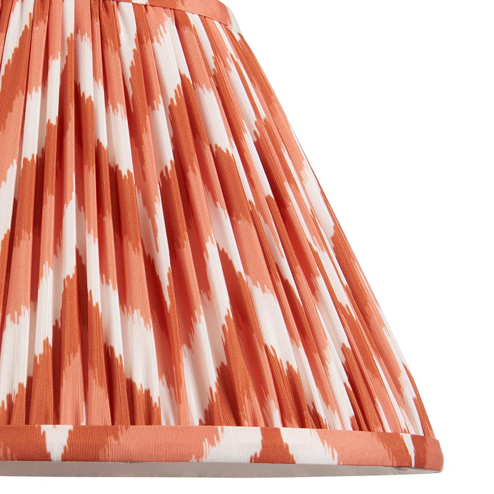 Myrtle And Zigzag 30cm Apricot Orange Shade Table Lamp With Gloss Pink Clay Base