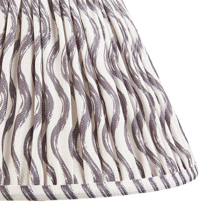 Myrtle And Ripple 30cm Pearl Grey Shade Table Lamp With Gloss Cotswold Green Base