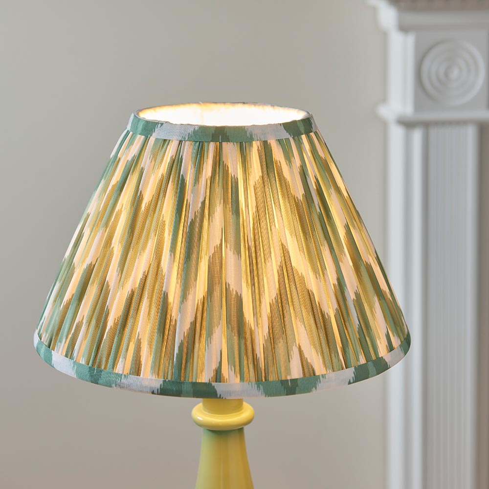 Myrtle And Zigzag 30cm Cotswold Green Shade Table Lamp With Gloss Cotswold Green Base