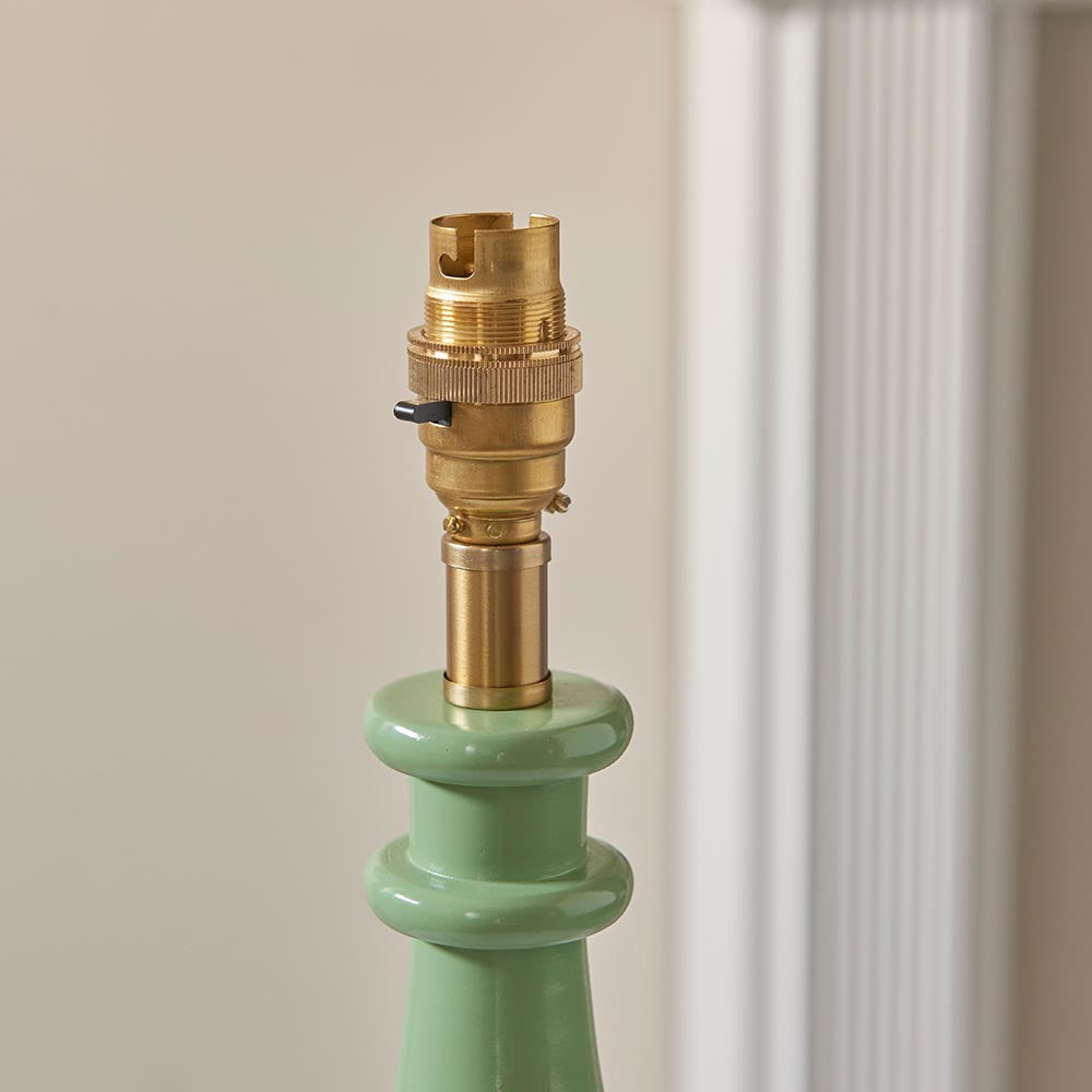 Myrtle And Zigzag 30cm Apricot Orange Shade Table Lamp With Gloss Cotswold Green Base