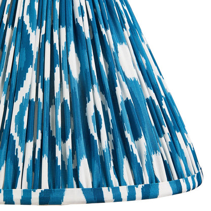 Myrtle And Ikat 30cm Marlin Blue Shade Table Lamp With Gloss Cotswold Green Base