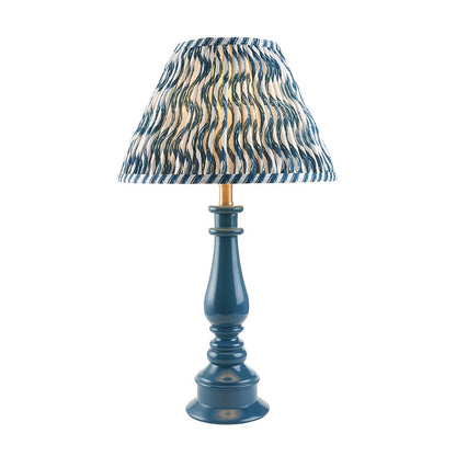 Myrtle And Ripple 30cm Marlin Blue Shade Table Lamp With Gloss Marlin Blue Base