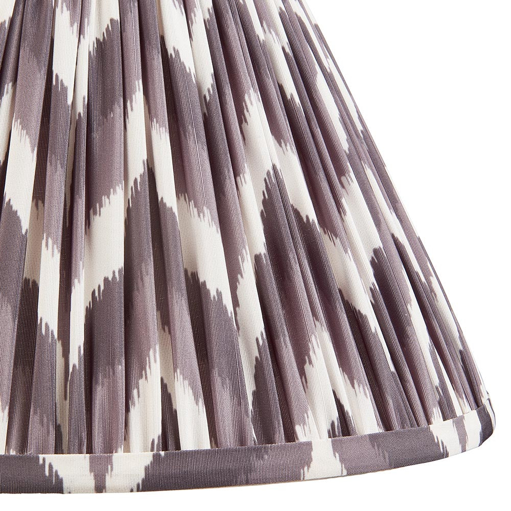 Myrtle And Zigzag 30cm Pearl Grey Shade Table Lamp With Gloss Marlin Blue Base