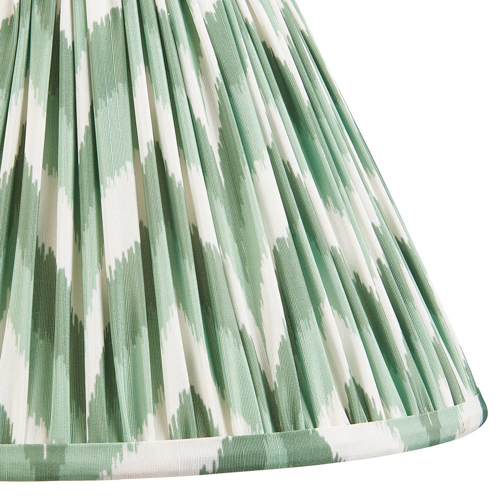 Myrtle And Zigzag 30cm Cotswold Green Shade Table Lamp With Gloss Marlin Blue Base