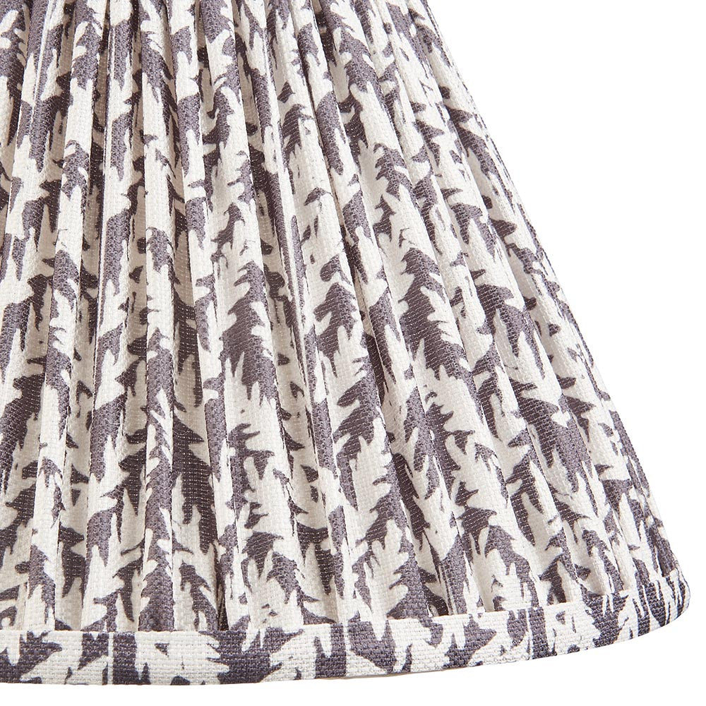 Myrtle And Leaf 30cm Pearl Grey Shade Table Lamp With Gloss Almond White Base