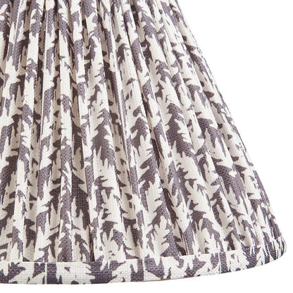 Myrtle And Leaf 30cm Pearl Grey Shade Table Lamp With Gloss Almond White Base