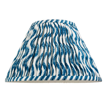 Myrtle And Ripple 30cm Marlin Blue Shade Table Lamp With Gloss Almond White Base