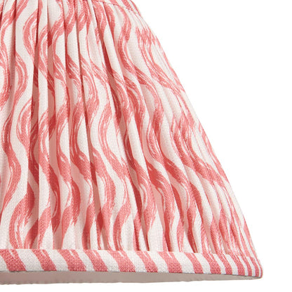 Myrtle And Ripple 30cm Coral Pink Shade Table Lamp With Gloss Almond White Base