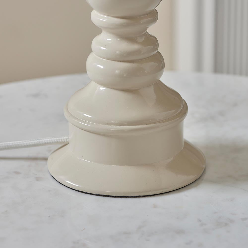 Myrtle And Zigzag 30cm Cotswold Green Shade Table Lamp With Gloss Almond White Base
