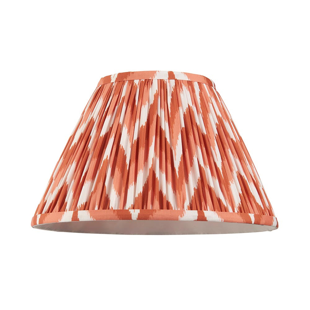 Myrtle And Zigzag 30cm Apricot Orange Shade Table Lamp With Gloss Almond White Base