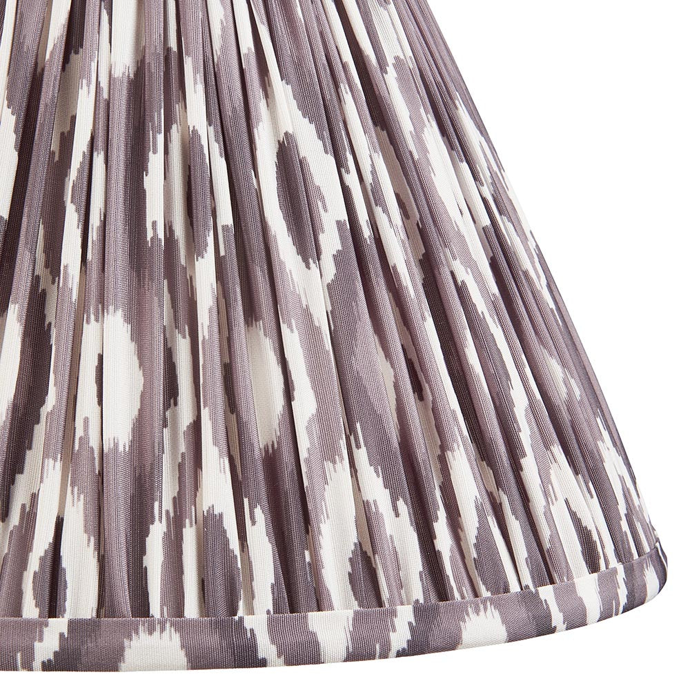 Myrtle And Ikat 30cm Pearl Grey Shade Table Lamp With Gloss Almond White Base
