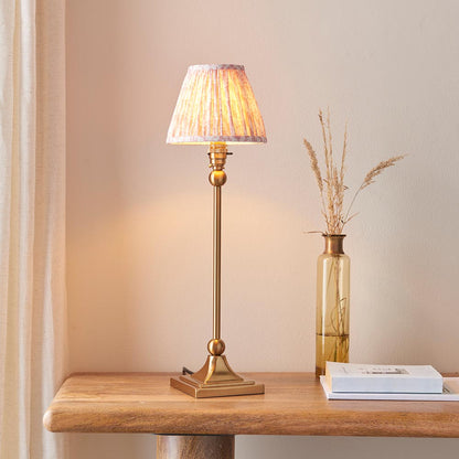 Santiago And Leaf 16cm Peachy Keen Shade Table Lamp In Brushed Aged Brass