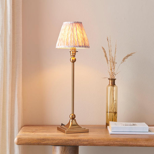 Santiago And Leaf 16cm Peachy Keen Shade Table Lamp In Brushed Aged Brass