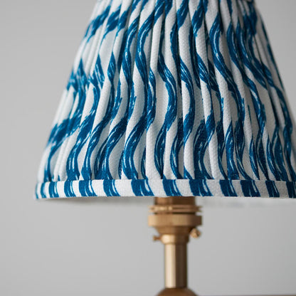 Santiago And Ripple 4 Lights 16cm Marlin Blue Shade Ceiling Pendant Light In Brushed Aged Brass