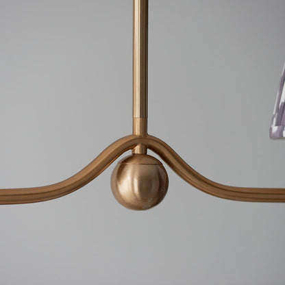 Santiago And Zigzag 4 Lights 16cm Pearl Grey Shade Ceiling Pendant Light In Brushed Aged Brass