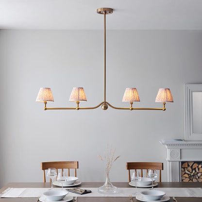 Santiago And Leaf 4 Lights 16cm Peachy Keen Shade Ceiling Pendant Light In Brushed Aged Brass