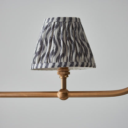 Santiago And Ripple 4 Lights 16cm Pearl Grey Shade Ceiling Pendant Light In Brushed Aged Brass