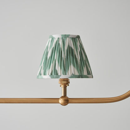 Santiago And Zigzag 4 Lights 16cm Cotswold Green Shade Ceiling Pendant Light In Brushed Aged Brass