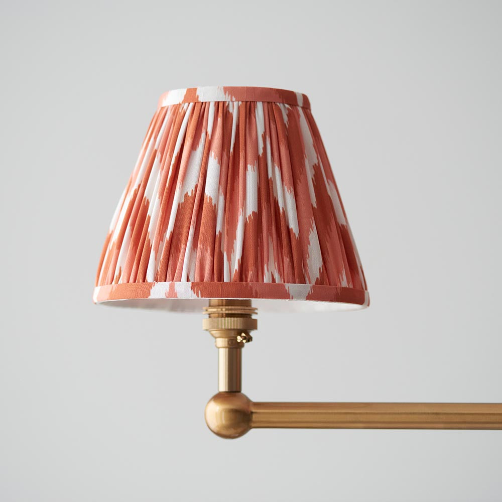 Santiago And Zigzag 4 Lights 16cm Apricot Orange Shade Ceiling Pendant Light In Brushed Aged Brass