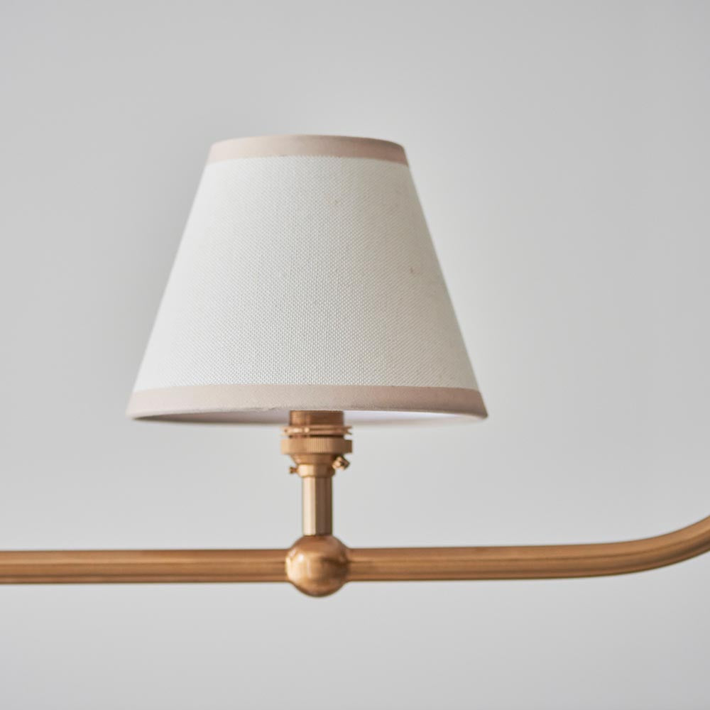 Santiago And Ivy 4 Lights 16cm Vintage White Shade Ceiling Pendant Light In Brushed Aged Brass