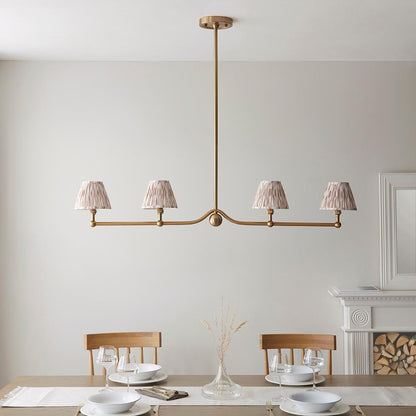 Santiago And Ikat 4 Lights 16cm Neutral Shade Ceiling Pendant Light In Brushed Aged Brass