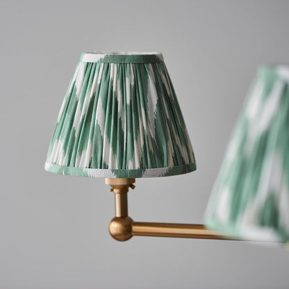 Santiago And Zigzag 5 Lights 16cm Cotswold Green Shade Ceiling Pendant Light In Brushed Aged Brass