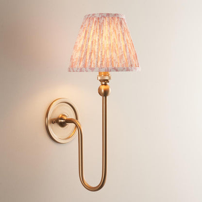 Santiago And Leaf 16cm Peachy Keen Shade Wall Light In Brushed Aged Brass