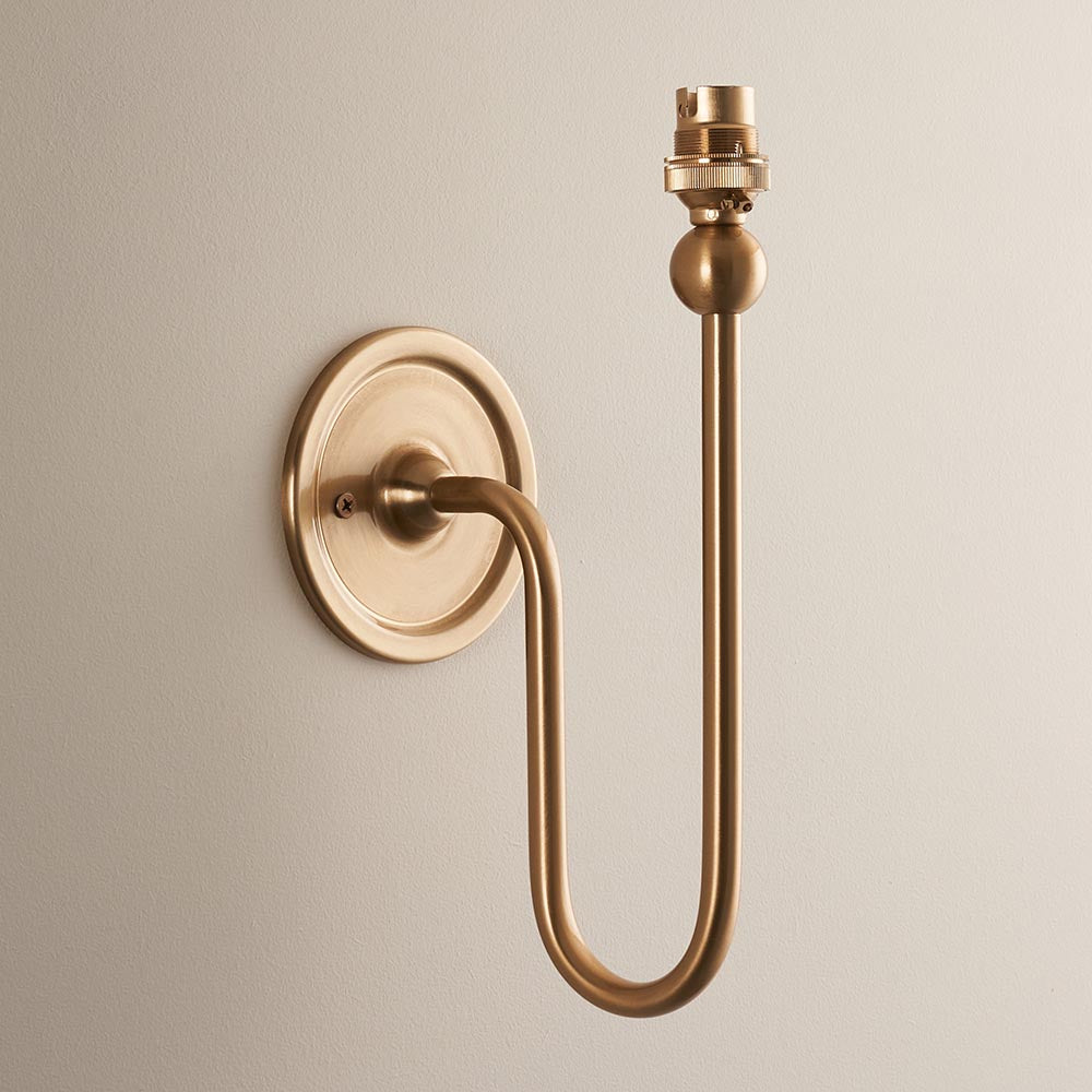 Santiago And Leaf 16cm Peachy Keen Shade Wall Light In Brushed Aged Brass