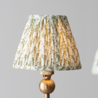 Santiago And Leaf 5 Lights 16cm Herb Garden Green Shade Curved Ceiling Pendant Light In Brushed Aged Brass