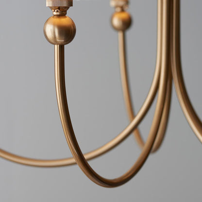 Santiago And Leaf 5 Lights 16cm Peachy Keen Shade Curved Ceiling Pendant Light In Brushed Aged Brass