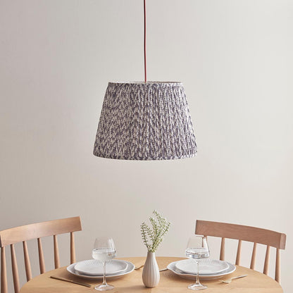 Eltham And Leaf 40cm Pearl Grey Shade Ceiling Light With Red Colour Braided Cable