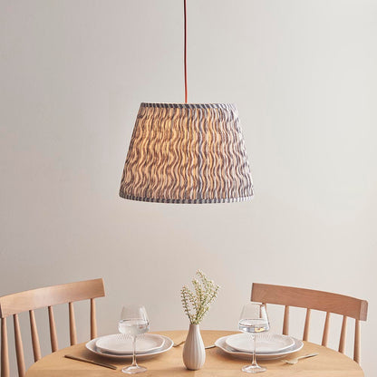 Eltham And Ripple 40cm Pearl Grey Shade Ceiling Light With Red Colour Braided Cable