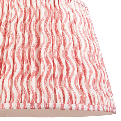 Eltham And Ripple 40cm Coral Pink Shade Ceiling Light With Red Colour Braided Cable