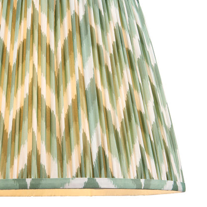 Eltham And Zigzag 40cm Cotswold Green Shade Ceiling Light With Red Colour Braided Cable