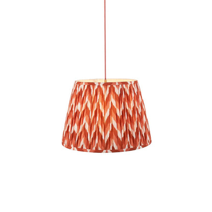 Eltham And Zigzag 40cm Apricot Orange Shade Ceiling Light With Red Colour Braided Cable