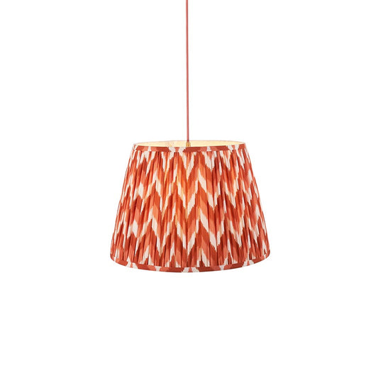 Eltham And Zigzag 40cm Apricot Orange Shade Ceiling Light With Red Colour Braided Cable