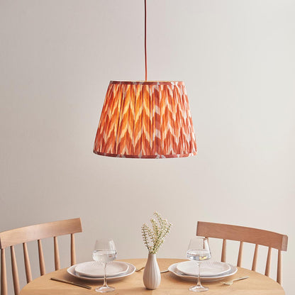 Eltham And Zigzag 40cm Apricot Orange Shade Ceiling Light With Red Colour Braided Cable