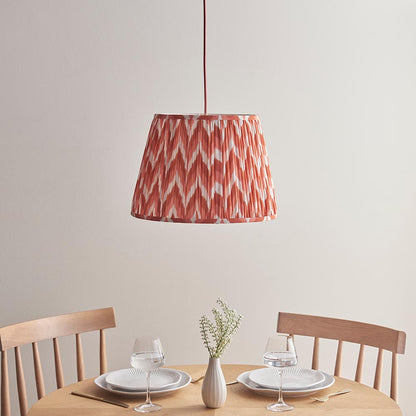 Eltham And Zigzag 40cm Apricot Orange Shade Ceiling Light With Red Colour Braided Cable