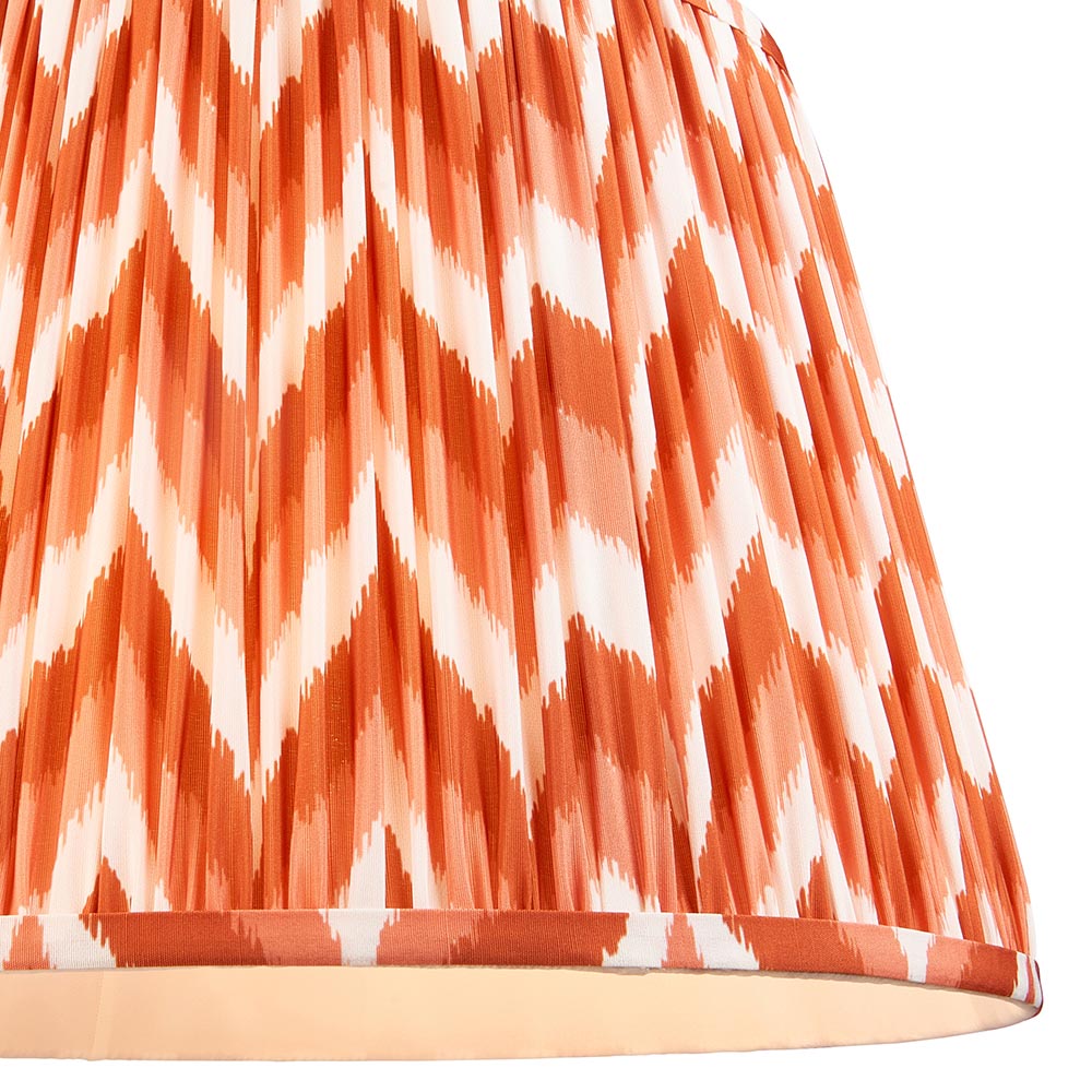 Eltham And Zigzag 40cm Apricot Orange Shade Ceiling Light With Red Colour Braided Cable
