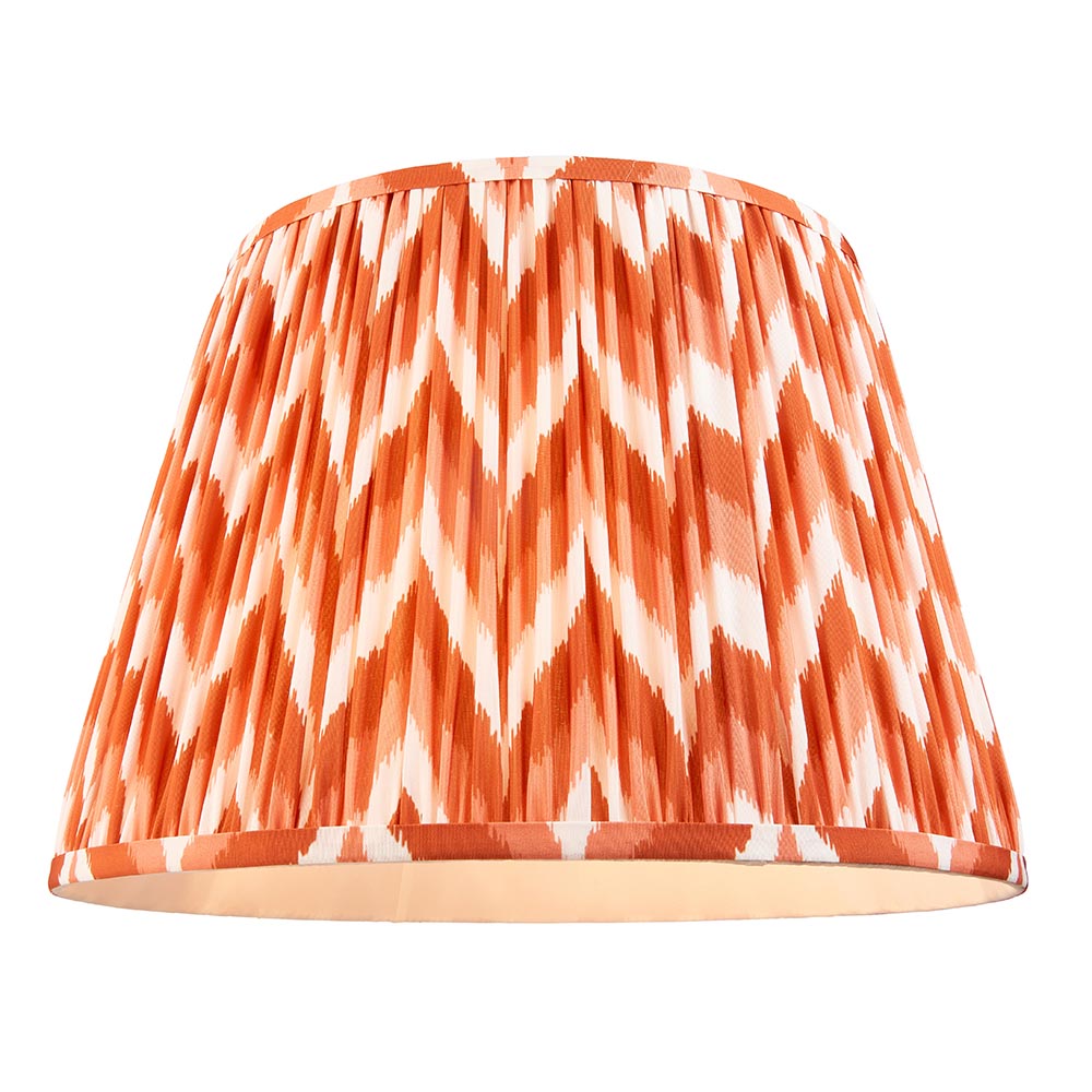 Eltham And Zigzag 40cm Apricot Orange Shade Ceiling Light With Red Colour Braided Cable
