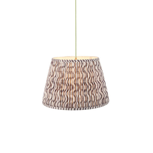 Eltham And Ripple 40cm Pearl Grey Shade Ceiling Light With Green Colour Braided Cable