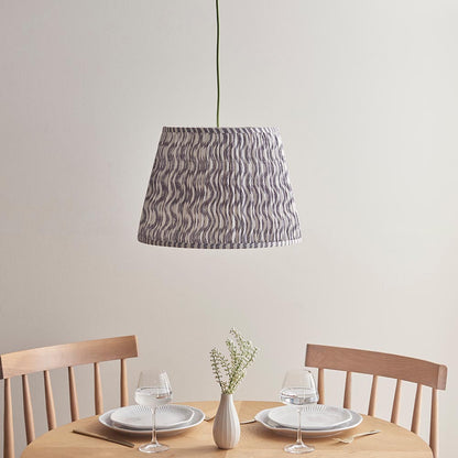 Eltham And Ripple 40cm Pearl Grey Shade Ceiling Light With Green Colour Braided Cable